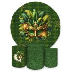 Kit Capa Painel Redondo + Trio Capas Cilindros Sublimados Tema Carnaval 4625