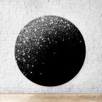 Capa Painel Redondo Sublimados Tema Glitter Preto 1125