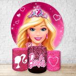 Capa Painel + Trio Capas Cilindros Sublimados Tema Barbie 1176