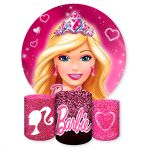 Capa Painel + Trio Capas Cilindros Sublimados Tema Barbie 1176