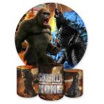 Capa Painel + Trio Capas Cilindros Sublimados Tema Godzilla 120