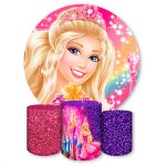 Capa Painel + Trio Capas Cilindros Sublimados Tema Barbie 1595