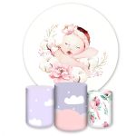 Kit Capa Painel Redondo + Trio Capas Cilindros Sublimados Tema Chá de Bebe 1866