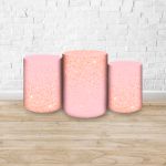 Trio Capas Cilindros Sublimados Glitter Rosa 2142