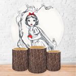 Kit Capa Painel + Trio Capas Cilindros Sublimados Tema Branca de Neve 2157