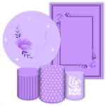 Kit 5 Peças Capa Redonda + Capa Retangular + Trio Capas Cilindros Sublimados Tema Dia da Mulher 2170