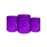 Capas Trio Cilindros Sublimados Tema Glitter Roxo 3126