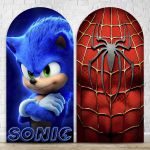 Capa Painel Romano Sublimado Tema Sonic e Homem Aranha 342