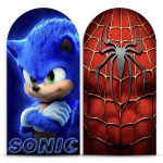 Capa Painel Romano Sublimado Tema Sonic e Homem Aranha 342