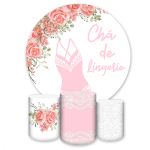 Capa Painel + Trio Capas Cilindros Sublimados Tema Chá de Lingerie 379