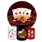 Kit Capa Painel Redondo + Trio Capas Cilindros Sublimados Tema Jogos 4062