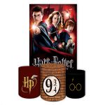 Capa Retangular + Trio Capas Cilindros Sublimados Tema Harry Potter 4109
