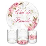 Capa Painel + Trio Capas Cilindros Sublimados Tema Chá de Panela 4117