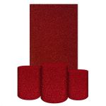 Capa Retangular + Trio Capas Cilindros Sublimados Tema Glitter vermelho 4136