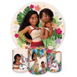 Kit Capa Painel Redondo + Trio Capas Cilindros Sublimados Tema Moana 4139