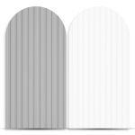 Capa Painel Romano Sublimado Tema Ripado Branco e Cinza 4143