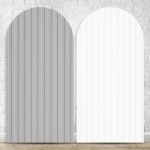 Capa Painel Romano Sublimado Tema Ripado Branco e Cinza 4143