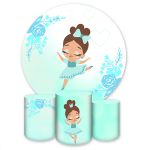 Capa Painel + Trio Capas Cilindros Sublimados Tema Bailarina 4155