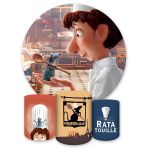 Capa Painel + Trio Capas Cilindros Sublimados Tema Ratatouille 4156