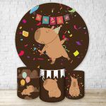 Kit Capa Painel + Trio Capas Cilindros Sublimados Tema Capivara 4160