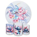 Kit Capa Painel Redondo + Trio Capas Cilindros Sublimados Tema Lilo Stich 4189 