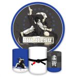 Kit Capa Painel Redondo + Trio Capas Cilindros Sublimados Tema Jiu-jitsu 4590
