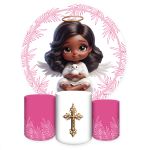 Kit Capa Painel + Trio Capas Cilindros Sublimados Tema Batizado 5183