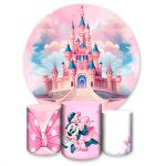 Capa Painel + Trio Capas Cilindros Sublimados Tema Minnie Castelo 6018 