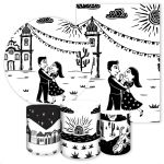 Kit 5 Peças Capa Redonda + Capa Retangular + Trio Capas Cilindros Sublimados Tema Festa Junina 88
