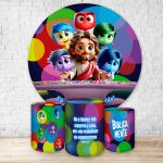 Kit Capa Painel Redondo + Trio Capas Cilindros Sublimados Tema Divinamente 4647