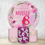 Kit Capa Painel Redondo + Trio Capas Cilindros Sublimados Tema Dia da Mulher 2733