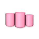 Trio Capas Cilindros Sublimados Tema Metalizado Rosa