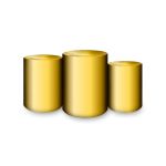 Trio Capas Cilindros Sublimados Tema Metalizado Dourado