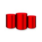 Trio Capas Cilindros Sublimados Tema Metalizado Vermelho