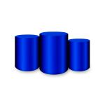 Trio Capas Cilindros Sublimados Tema Metalizado Azul