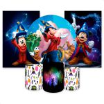 Kit Capa Painel Redondo + 2unid Capa Retangular + Trio Capas Cilindros Tema Mickey 2547