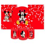 Kit Capa Painel Redondo + 2unid Capa Retangular + Trio Capas Cilindros Tema Mickey 2548