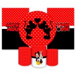 Kit Capa Painel Redondo + 2unid Capa Retangular + Trio Capas Cilindros Tema Mickey 2545