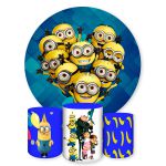 Capa Painel + Trio Capas Cilindros Sublimados Tema Minions 859