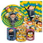 Kit 5 Peças Capa Redonda + Capa Retangular + Trio Capas Cilindros Sublimados Tema Minions 141