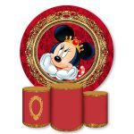 Capa Painel + Trio Capas Cilindros Sublimados Tema Minnie 286