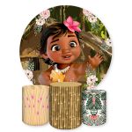Capa Painel + Trio Capas Cilindros Sublimados Tema Moana 289