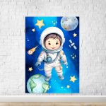  Painel Retangular Tema Astronauta 7135