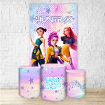 Kit Retangular + Trio Cilindros Tema Guerreiras do K-Pop 7158