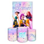 Kit Retangular + Trio Cilindros Tema Guerreiras do K-Pop 7158