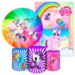 Kit 5 Peças Capa Redonda + Capa Retangular + Trio Capas Cilindros Sublimados Tema My Little Pony 2644