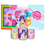 Kit Capa Painel Redondo + 2unid Capa Retangular + Trio Capas Cilindros Tema My Little Pony 2645