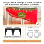 Capa Decorativa para 2 Mesas Quadrada Sublimada Tema Doce Decorações Doces