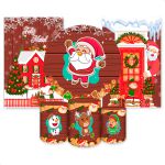 Kit Capa Painel Redondo + 2unid Capa Retangular + Trio Capas Cilindros Tema Natal 2513