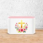Capa Decorativa para 2 Mesas Quadrada Sublimada Tema Religioso/ Nossa senhora cute /Santinha 2069
